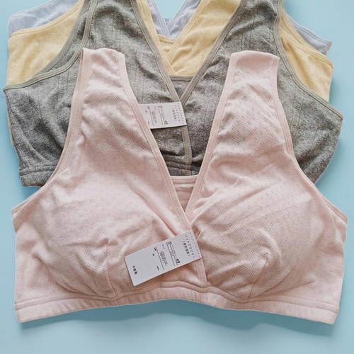夏200斤外贸纯棉网眼哺乳文胸a类