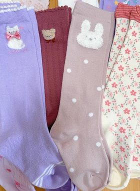 3双包邮3-7岁西松屋女童中长筒袜