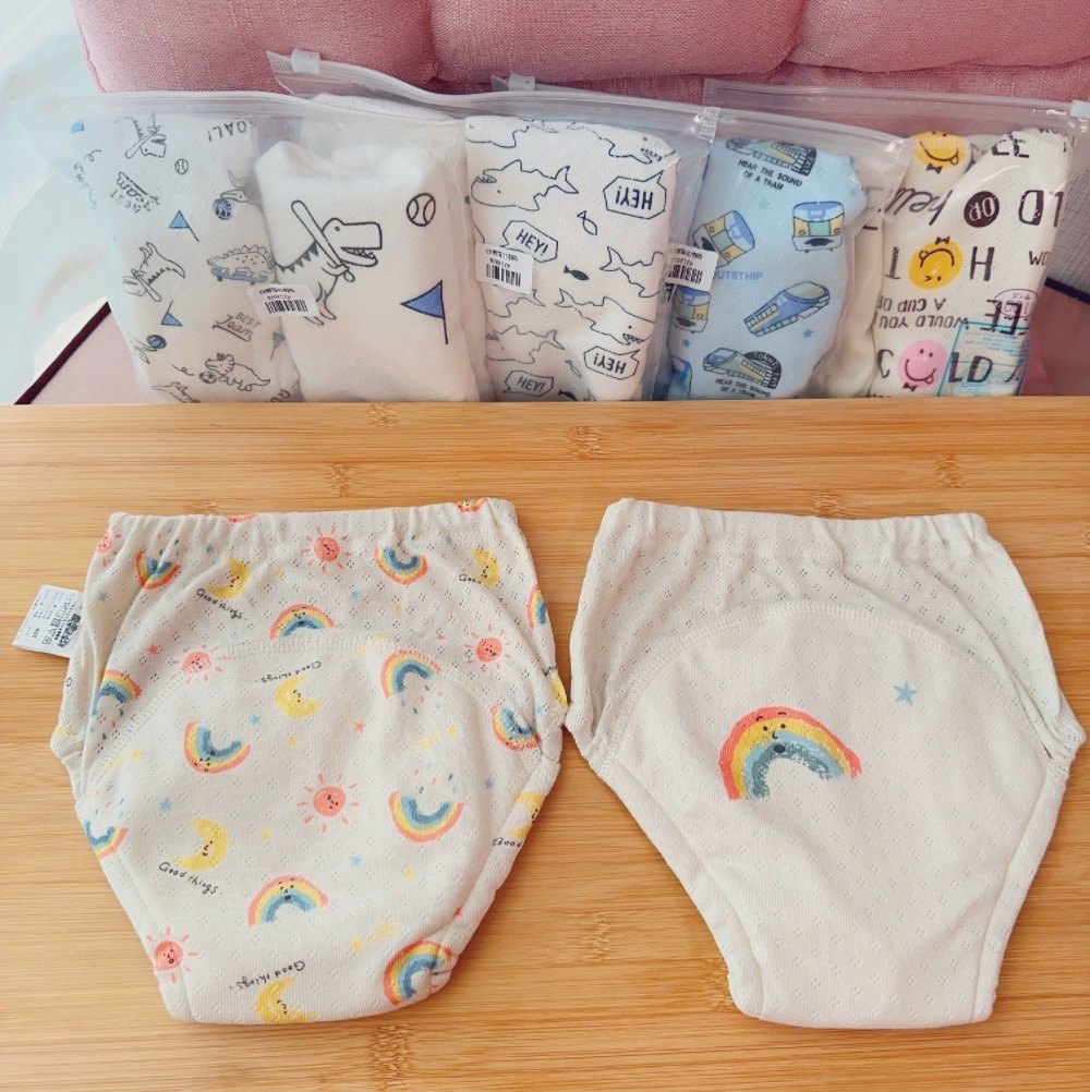 90-110日单西松屋纯棉网眼透气4层纱布训练裤男女宝学习裤婴儿尿2