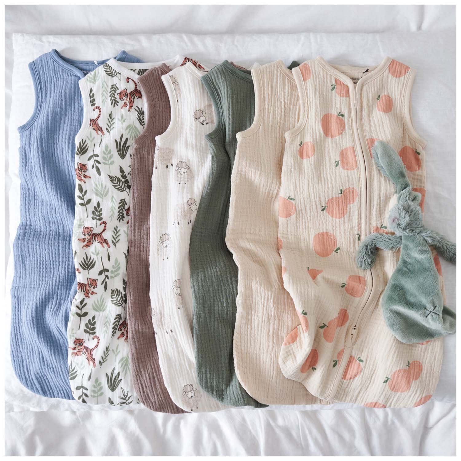 出口北欧婴儿夏季空调房薄款有机棉柔软纯棉纱布睡袋男女宝防踢被