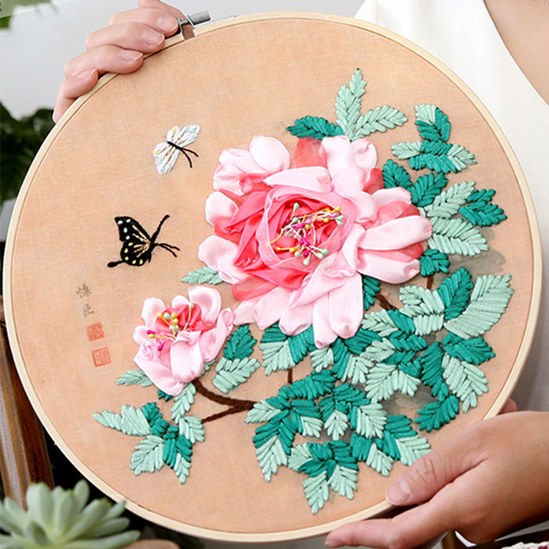 丝带绣diy材料包自绣布艺手工