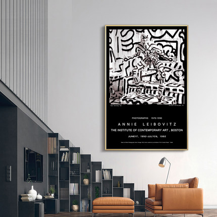 黑白线条抽象装饰画马蒂斯野兽派现代客厅沙发背景墙玄关挂画轻奢