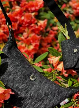 英国直邮苏格兰Islander正品Harris Tweed®羊毛格纹斜挎托特包