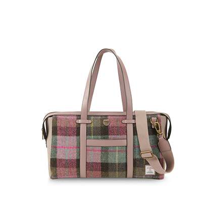 英国直邮官方授权Islander拼色周末旅行包Harris Tweed®羊毛格