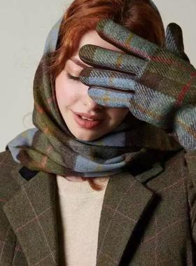 英国苏格兰Islander正品Harris Tweed®男女款羊毛格纹保暖手套