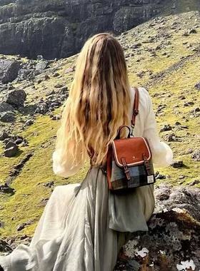 英国苏格兰Islander正品Harris Tweed®羊毛格纹女士双肩背包