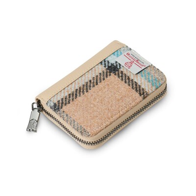 英国直邮官方授权Islander情侣款拉链卡包Harris Tweed®羊毛格纹