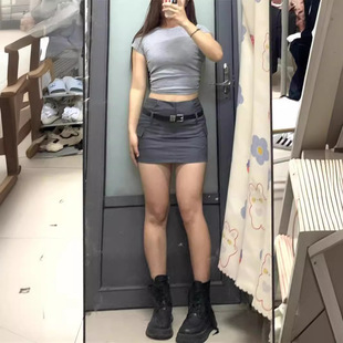 短裙裙 设计感美式 辣妹半身裙女春秋新款 大码 胖mm微胖包臀工装
