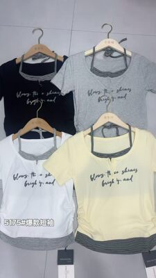 夏装新款美式复古辣妹短款收褶假两件印花挂脖短袖上衣T恤