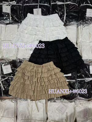 2026夏季新咖色韩版宽松显瘦百搭松紧腰半身裙女休闲短裙6023尚