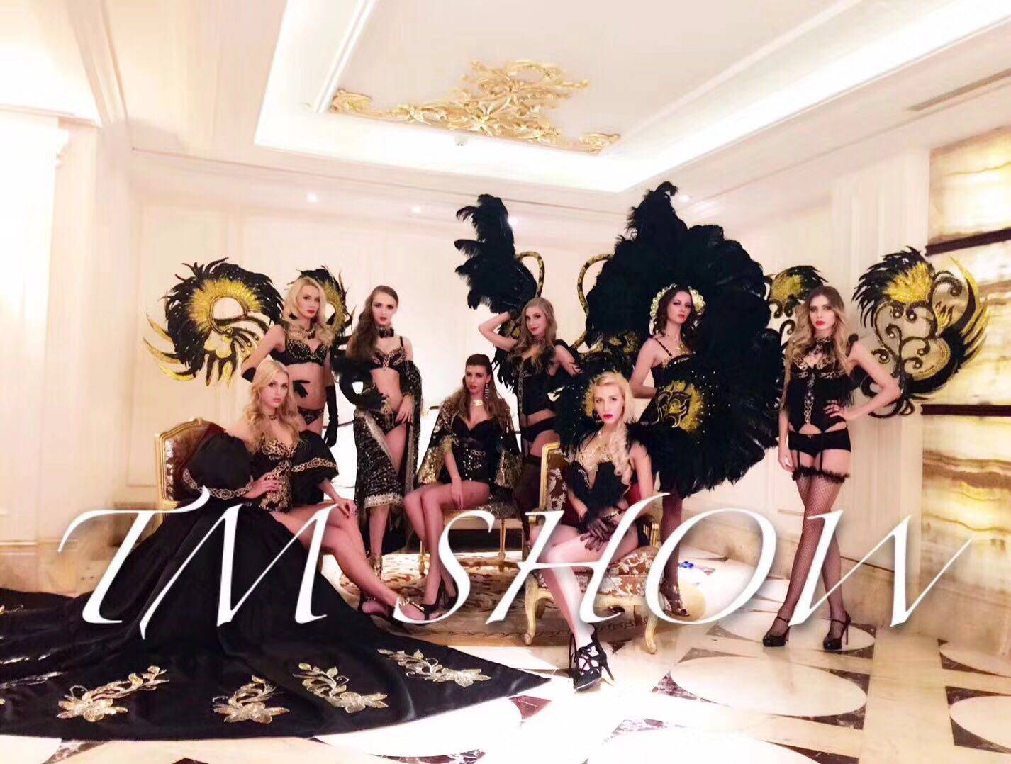 舞加舞服装道具租赁 黑金天使翅膀 车展晚宴年会走秀婚礼