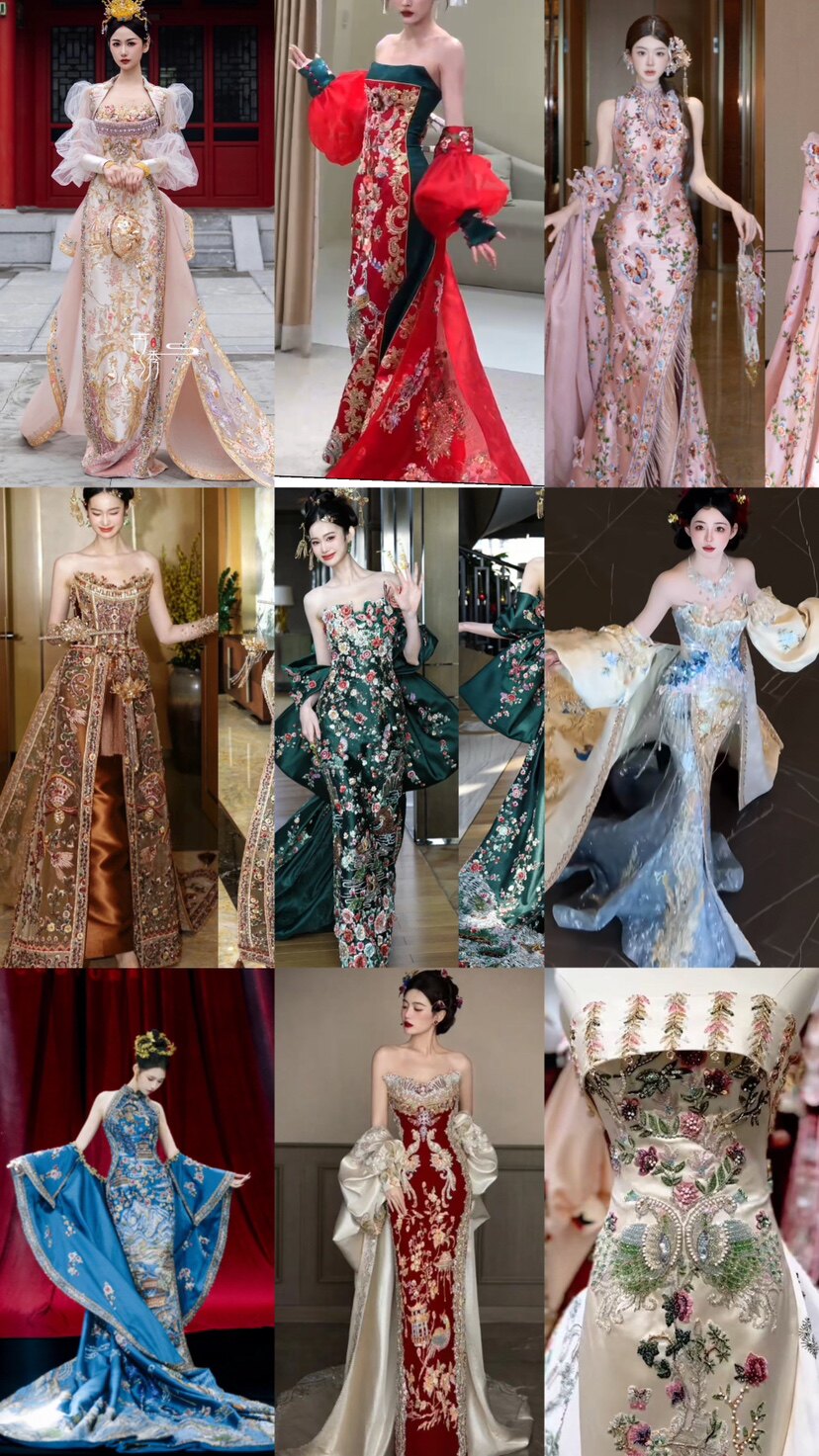 多莉丝礼服出租新中式蝴蝶新娘新婚礼服晨袍敬酒披肩拖尾系列