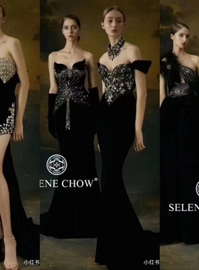 多莉丝礼服租赁黑色晚礼服新款高级感宴会气质名媛显瘦主持人晚宴