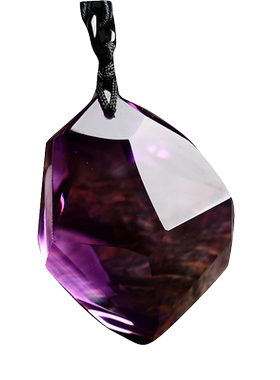 天然紫水晶随形项链吊坠原石切面