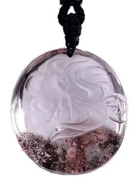 幽灵小狐狸吊坠桃花九尾狐项链