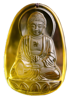 黄水晶大日如来菩萨吊坠属羊属猴