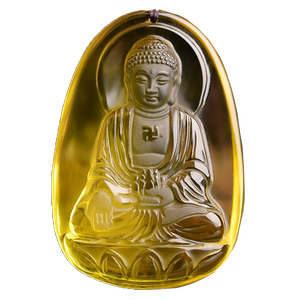 黄水晶大日如来菩萨吊坠属羊属猴