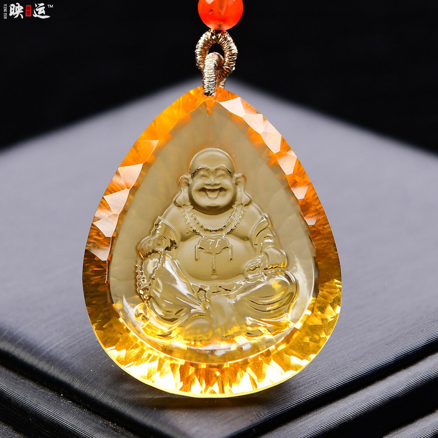 黄水晶弥勒佛菩萨吊坠笑佛小佛公