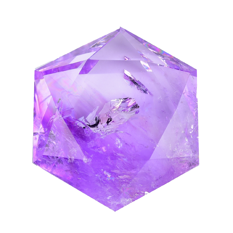 紫水晶六芒星原矿石摆件大卫之星