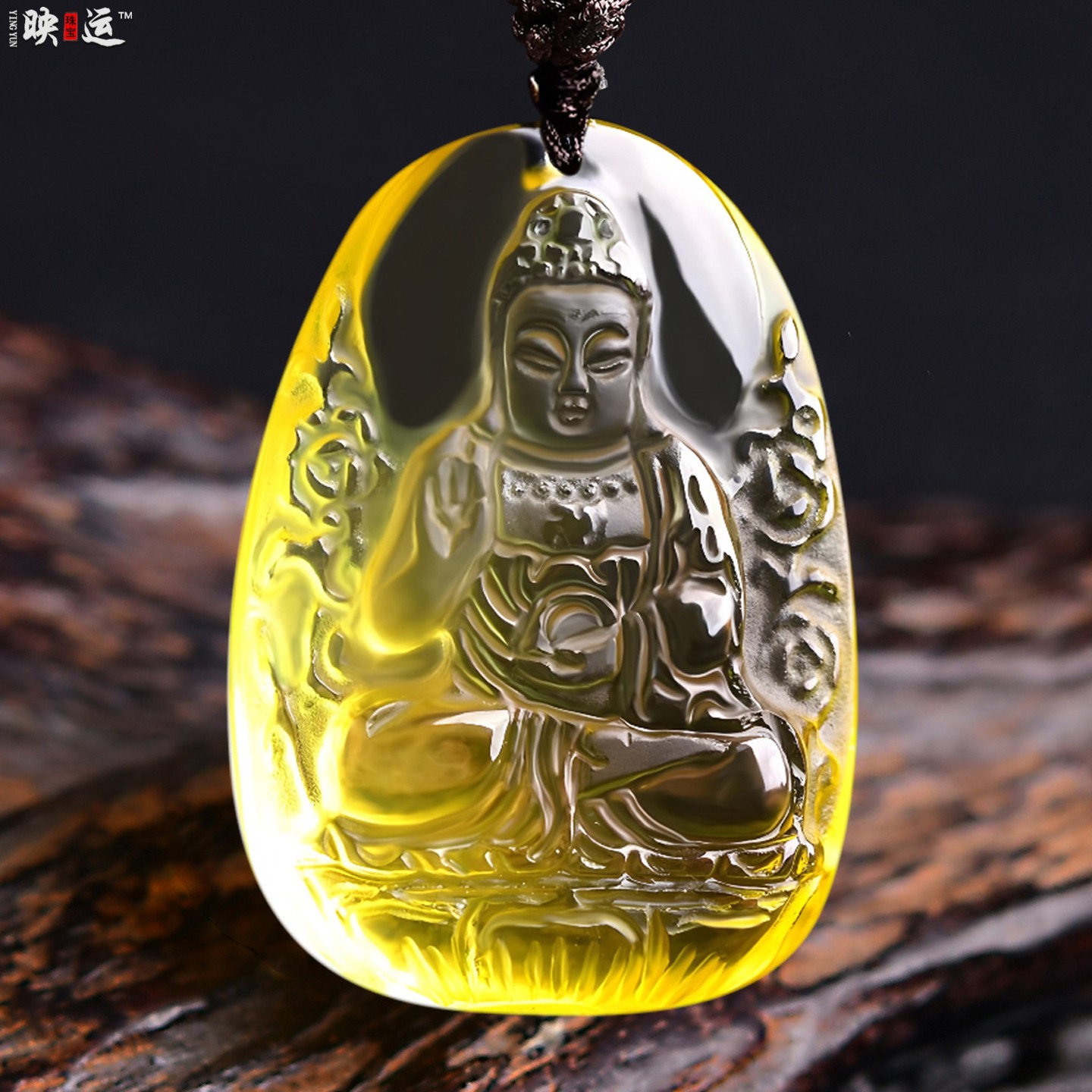 黄水晶阿弥陀佛菩萨吊坠属狗属猪