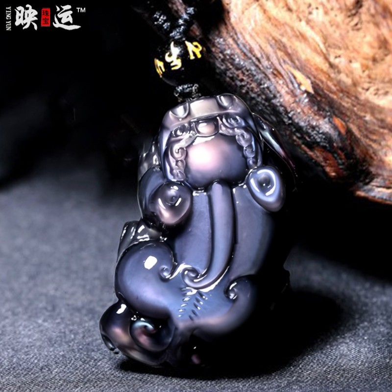 黑曜石财富貔貅吊坠大嘴霸王皮丘