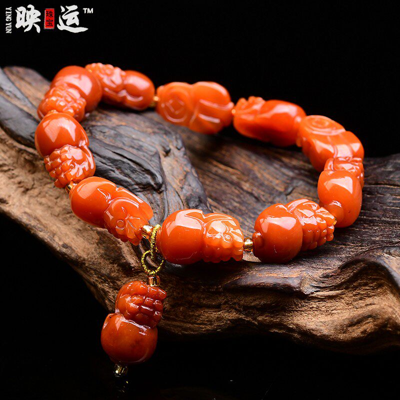 红水晶貔貅聚财手链财富手持念珠