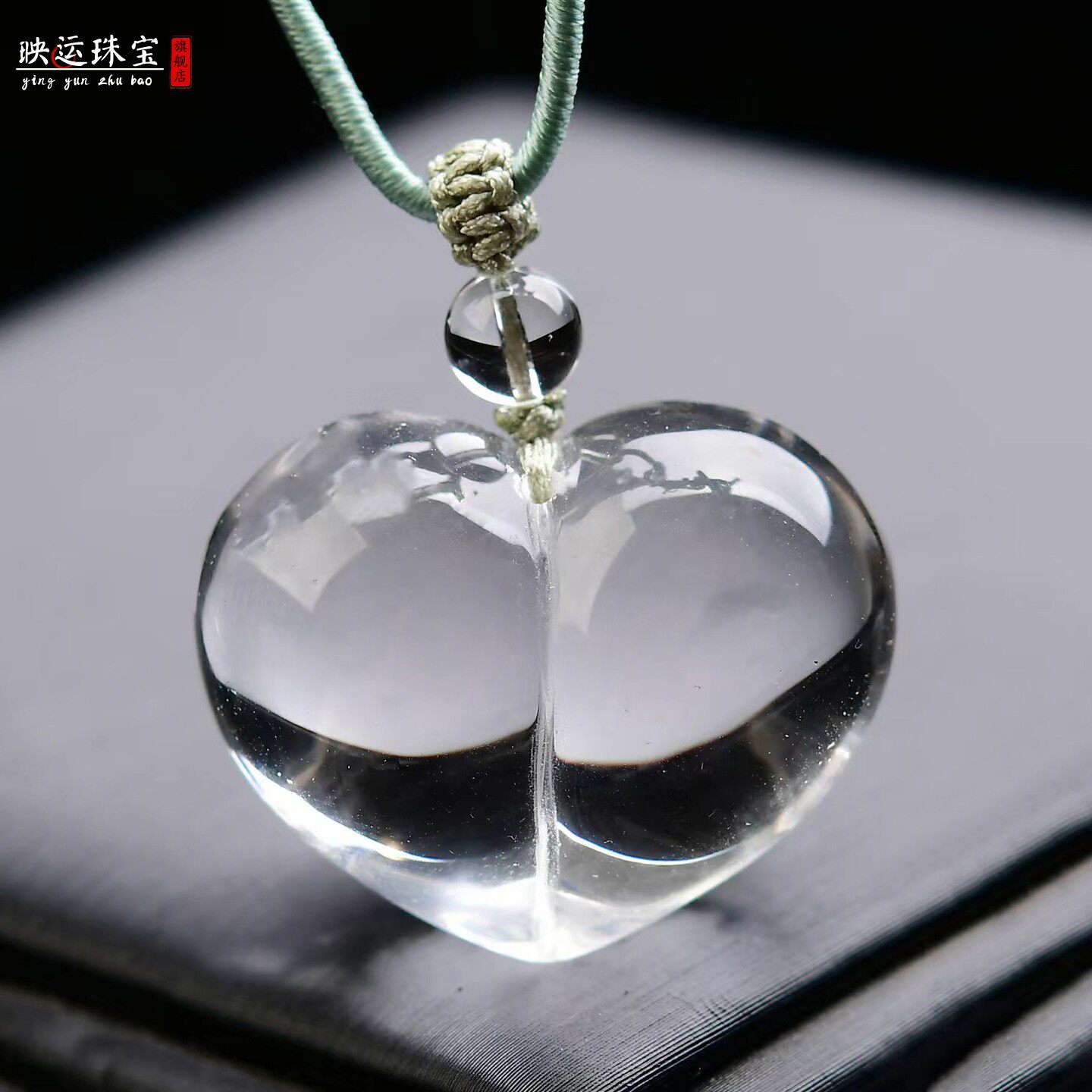 白水晶爱心屁桃吊坠少女感爱心形
