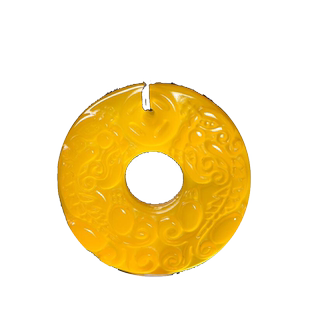 天然黄玉髓平安扣双貔貅吊坠双雄麒麟挂件双雄开泰款男女饰品礼物