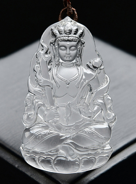 白水晶虚空藏菩萨吊坠属牛属虎