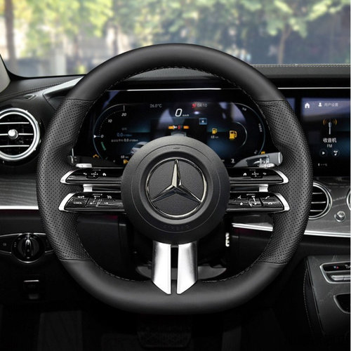 适用奔驰EQ手缝方向盘套C200GLC260E300LGLE450进口alcantara