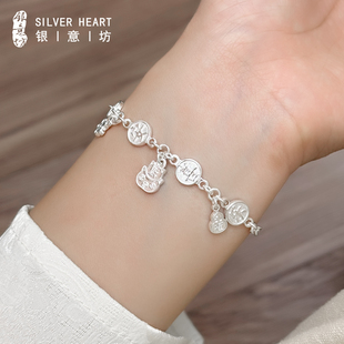 999纯银手链轻奢小众精致招财猫手饰女冷门小众情人节礼物送女友