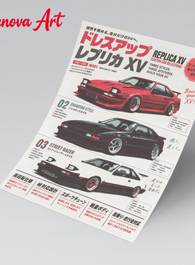 跑车 小众艺术装饰画芯 Japanese JDM Car Wall Art Giclee Print