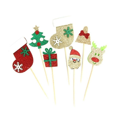 圣诞节派对蛋糕甜品装饰品插牌卡