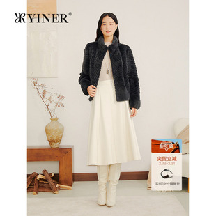 波纹立领整貂母貂水貂毛皮草外套 短款 YINER音儿专选2025冬季 新款