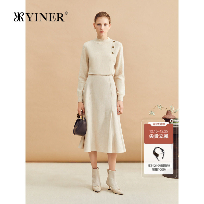 【100A级山羊绒】YINER音儿冬季法式轻柔毛针织衫