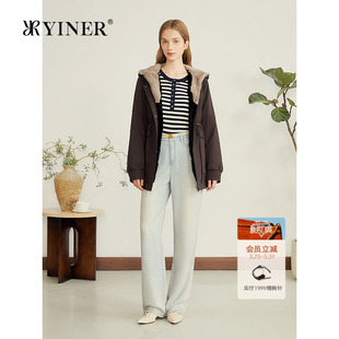 一手长保暖水貂毛帽里连帽派克服皮草 时尚 YINER音儿专选女装 冬季