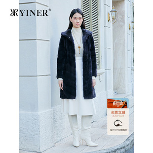 连帽整貂母貂水貂毛皮草 进口优雅长款 YINER音儿专选2025冬季 新款