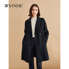 【美丽诺羊毛】YINER音儿专选冬季羊绒双面毛呢大衣外