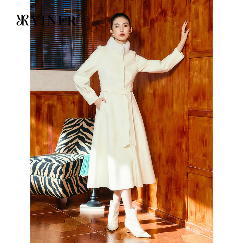 【1996系列】YINER音儿2025冬季新款羊毛羊绒混纺水貂毛