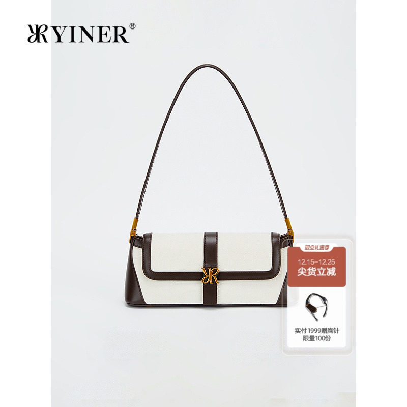 YINER音儿2025春季新款女士时尚百搭通勤单肩腋下包复古精致