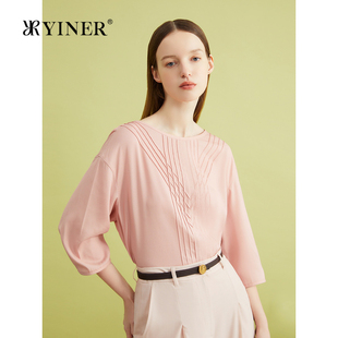 桑蚕丝法式 优雅弹力衬衫 真丝系列 上衣 YINER音儿夏季