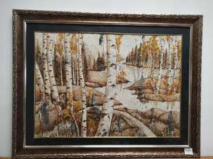 桦树皮画 手工艺品 艺术画 天然树皮画 民间手工艺