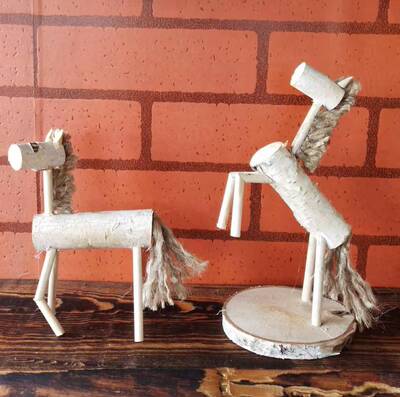 田园风森系diy小马电视柜摆件