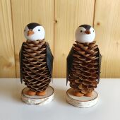 松果企鹅自然环创手工DIY材料包成品亲子作业民宿森系装 饰摆件