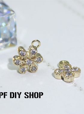 diy搭配迷你微镶小雪花吊坠首饰