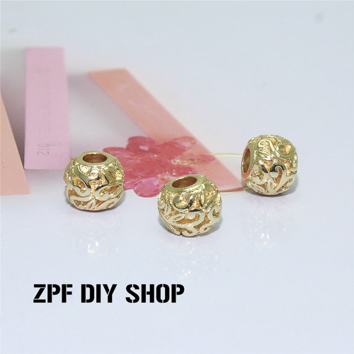 diy饰品镀金手串符文桶珠