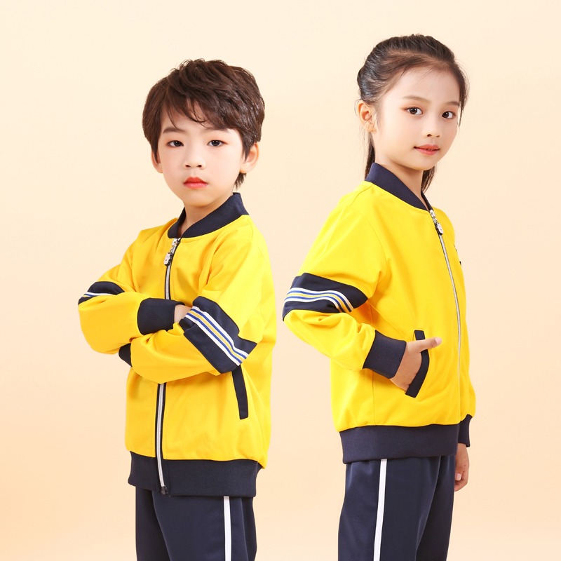 网眼金光绒运动时尚休闲风中小学生校服两件套q20-9036春季冬季装