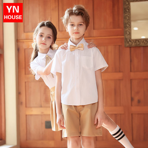 小学生夏季班服英伦衬衫套装幼儿园园服儿童校服毕业照合唱演出服