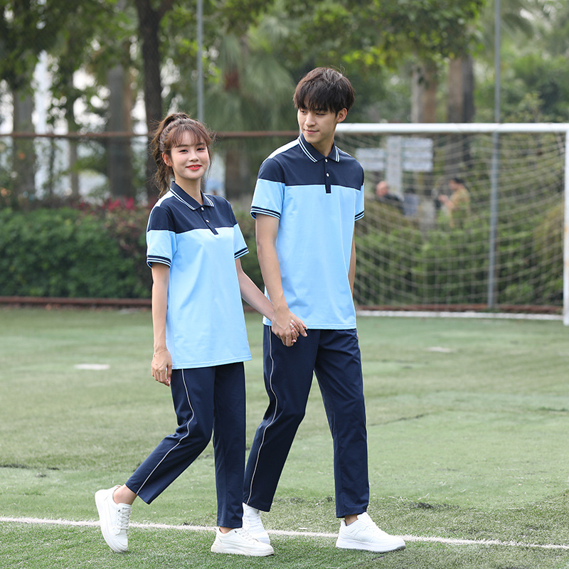 新品幼儿园服中小学生班服夏季校服夏秋装棉质运动休闲风套装长裤