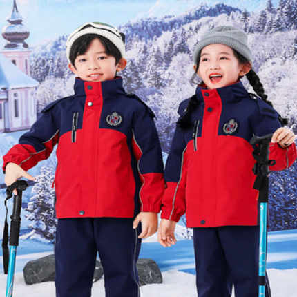 T152小学生冲锋衣校服秋冬季套装一年级儿童班服园服三件套T153
